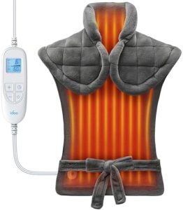 iDOO Heizkissen 61x84cm - Elektrische Heizdecke mit Abschaltautomatik für Rücken und Nacken, 6 Stufen und 3 Timer, ideal