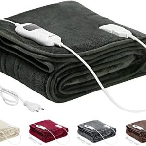 Arebos Heizdecke aus Plüsch 160x120 cm | Elektrische Wärmedecke mit Timer und Überhitzungsschutz für gemütliche Abende