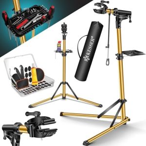 KESSER® Fahrradmontageständer Profi Alu 360° drehbar für E-Bikes & Mountainbikes inkl. Tasche & Werkzeugablage